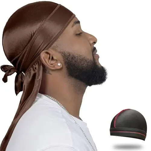 ForceWave erkaklar uchun ipak durag to'lqin shapkasi erkaklar ayollar uchun atlas dorag 360 to'lqin 