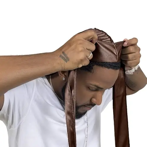 ForceWave erkaklar uchun ipak durag to'lqin shapkasi erkaklar ayollar uchun atlas dorag 360 to'lqin - 3