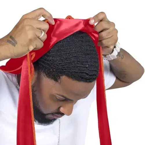 ForceWave erkaklar uchun ipak durag to'lqin shapkasi erkaklar ayollar uchun atlas dorag 360 to'lqin - 4