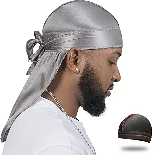 ForceWave Silky Durag for Men Wave Cap Satin Dorag for Men Women 360 Wave - 1
