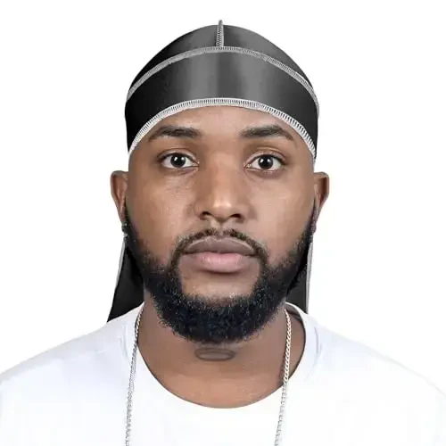 ForceWave Silky Durag for Men Wave Cap Satin Dorag for Men Women 360 Wave - 3