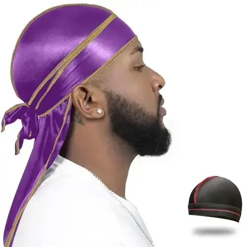 ForceWave Silky Durag for Men Wave Cap Satin Dorag for Men Women 360 Wave 