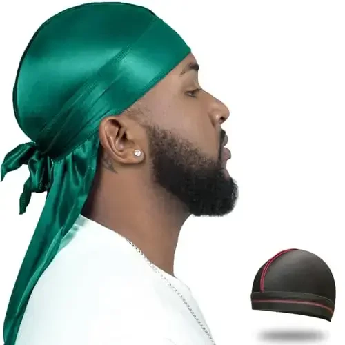 ForceWave Silky Durag for Men Wave Cap Satin Dorag for Men Women 360 Wave 