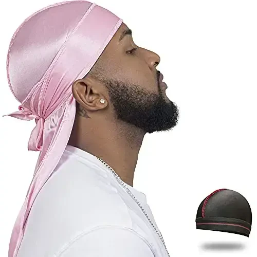 ForceWave Silky Durag for Men Wave Cap Satin Dorag for Men Women 360 Wave 