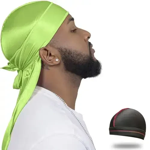 ForceWave Silky Durag for Men Wave Cap Satin Dorag for Men Women 360 Wave 