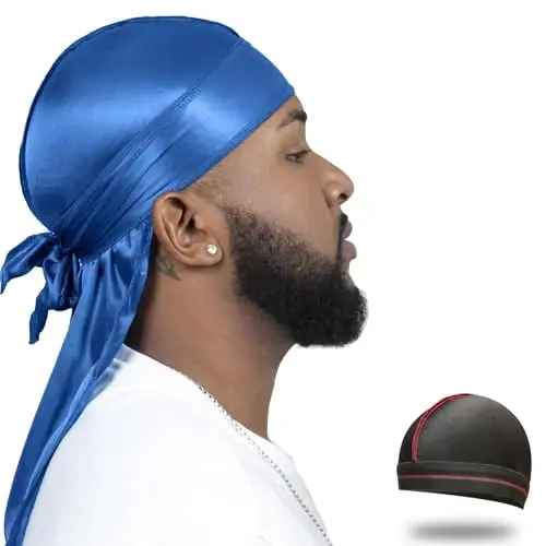 ForceWave Silky Durag for Men Wave Cap Satin Dorag for Men Women 360 Wave 