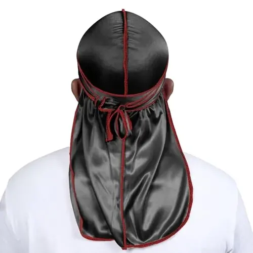 ForceWave Silky Durag for Men Wave Cap Satin Dorag for Men Women 360 Wave - 3