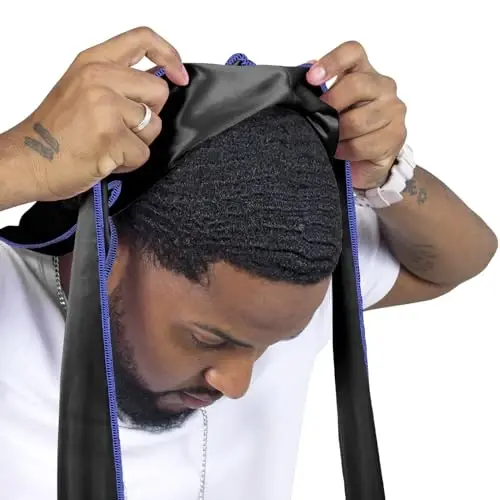 ForceWave Silky Durag for Men Wave Cap Satin Dorag for Men Women 360 Wave - 4