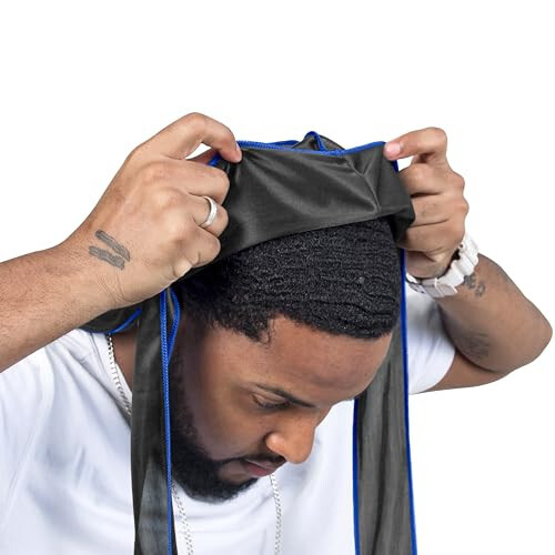 ForceWave İpek Durag Erkekler Dalga Şapkası Saten Dorag Erkekler Kadınlar 360 Dalga - 8