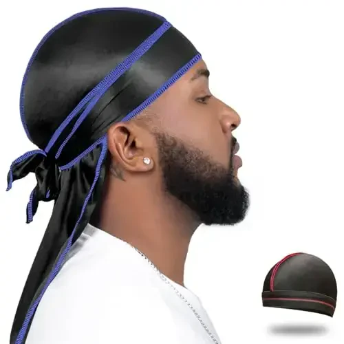 ForceWave Silky Durag erkaklar uchun Wave Cap Satin Dorag erkaklar ayollar 360 Wave - 1