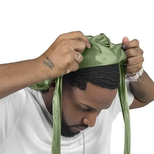 ForceWave Silky Durag erkaklar uchun Wave Cap Satin Dorag erkaklar ayollar 360 Wave - 3