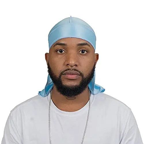 ForceWave Silky Durag for Men Wave Cap Satin Dorag for 360 Wave | 1 Durag 1 Wave Cap, Long Tails, Breathable Fabric, Smooth Texture, Unisex Fit, for Workouts, Cycling, and Sleeping Cap - 3