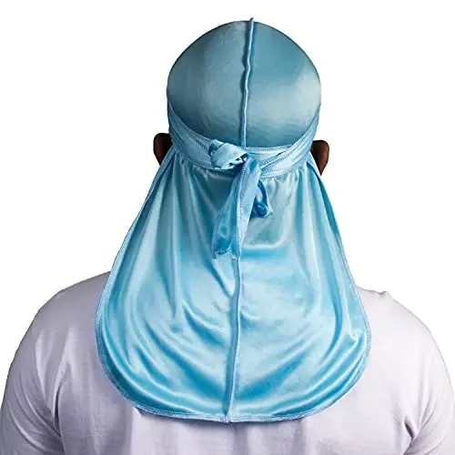 ForceWave Silky Durag for Men Wave Cap Satin Dorag for 360 Wave | 1 Durag 1 Wave Cap, Long Tails, Breathable Fabric, Smooth Texture, Unisex Fit, for Workouts, Cycling, and Sleeping Cap - 4