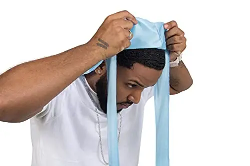 ForceWave Silky Durag for Men Wave Cap Satin Dorag for 360 Wave | 1 Durag 1 Wave Cap, Long Tails, Breathable Fabric, Smooth Texture, Unisex Fit, for Workouts, Cycling, and Sleeping Cap - ForceWave (1)