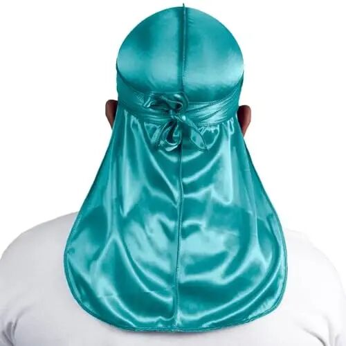 ForceWave Silky Durag for Men Wave Cap Satin Dorag for 360 Wave | 1 Durag 1 Wave Cap, Long Tails, Breathable Fabric, Smooth Texture, Unisex Fit, for Workouts, Cycling, and Sleeping Cap - ForceWave (1)