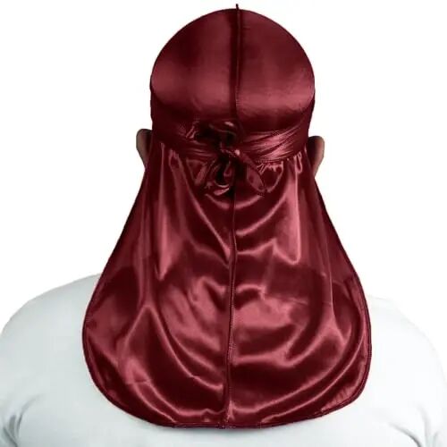 ForceWave Silky Durag for Men Wave Cap Satin Dorag for 360 Wave | 1 Durag 1 Wave Cap, Long Tails, Breathable Fabric, Smooth Texture, Unisex Fit, for Workouts, Cycling, and Sleeping Cap - ForceWave (1)