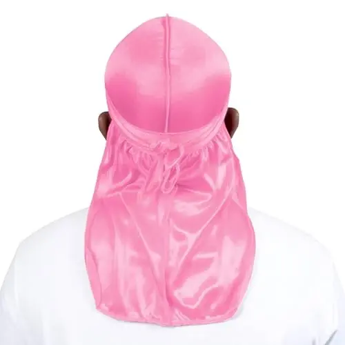 ForceWave Silky Durag for Men Wave Cap Satin Dorag for 360 Wave | 1 Durag 1 Wave Cap, Long Tails, Breathable Fabric, Smooth Texture, Unisex Fit, for Workouts, Cycling, and Sleeping Cap - 2