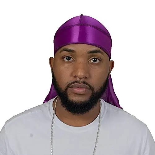 ForceWave Silky Durag for Men Wave Cap Satin Dorag for 360 Wave | 1 Durag 1 Wave Cap, Long Tails, Breathable Fabric, Smooth Texture, Unisex Fit, for Workouts, Cycling, and Sleeping Cap - 3