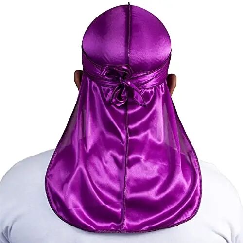 ForceWave Silky Durag for Men Wave Cap Satin Dorag for 360 Wave | 1 Durag 1 Wave Cap, Long Tails, Breathable Fabric, Smooth Texture, Unisex Fit, for Workouts, Cycling, and Sleeping Cap - 4