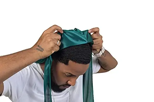 ForceWave Silky Durag for Men Wave Cap Satin Dorag for 360 Wave | 1 Durag 1 Wave Cap, Long Tails, Breathable Fabric, Smooth Texture, Unisex Fit, for Workouts, Cycling, and Sleeping Cap - 2