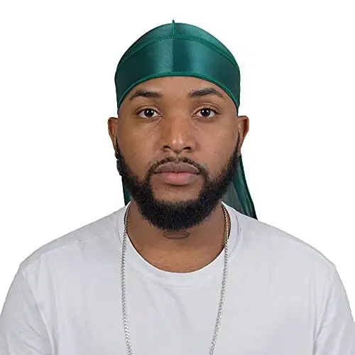 ForceWave Silky Durag for Men Wave Cap Satin Dorag for 360 Wave | 1 Durag 1 Wave Cap, Long Tails, Breathable Fabric, Smooth Texture, Unisex Fit, for Workouts, Cycling, and Sleeping Cap - 3