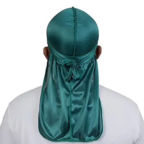 ForceWave Silky Durag for Men Wave Cap Satin Dorag for 360 Wave | 1 Durag 1 Wave Cap, Long Tails, Breathable Fabric, Smooth Texture, Unisex Fit, for Workouts, Cycling, and Sleeping Cap - 4