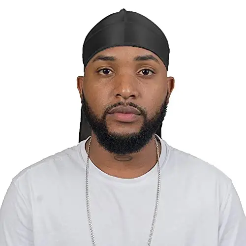 ForceWave Silky Durag for Men Wave Cap Satin Dorag for 360 Wave | 1 Durag 1 Wave Cap, Long Tails, Breathable Fabric, Smooth Texture, Unisex Fit, for Workouts, Cycling, and Sleeping Cap - 4