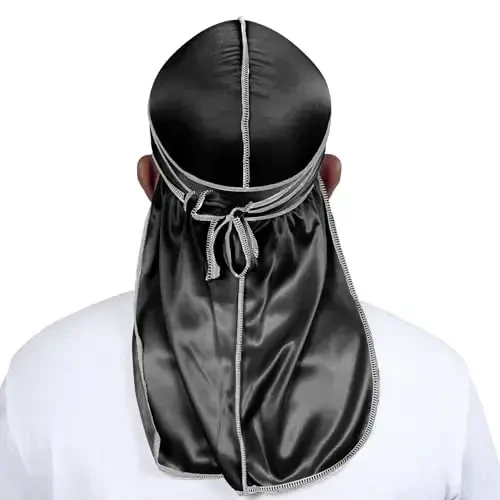ForceWave Silky Durag for Men Wave Cap Satin Dorag for Men Women 360 Wave - 4