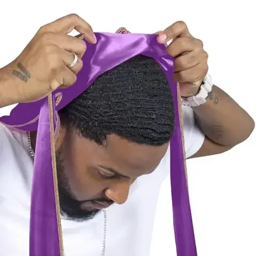 ForceWave Silky Durag for Men Wave Cap Satin Dorag for Men Women 360 Wave - 4
