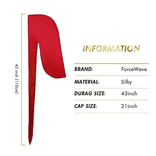 ForceWave Silky Durag for Men Wave Cap Satin Dorag for Men Women 360 Wave - 5