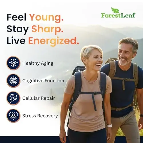 ForestLeaf Liposomal NAD+ with Resveratrol, 1200mg Complex, 60 Ct | NAD Supplements for Women & Men | NMN Alternative, D-Ribose & Pomegranate | Energy, Focus & Anti-Aging Support | Made in USA - 3
