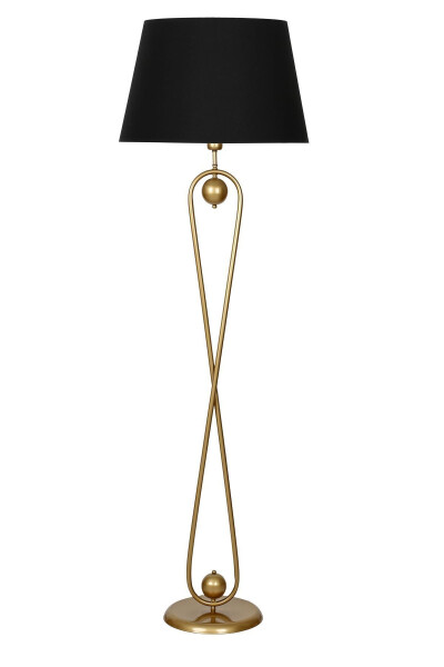 Forever Statik Eskitme Mat Gold Metal Lambader - Siyah - VINNER