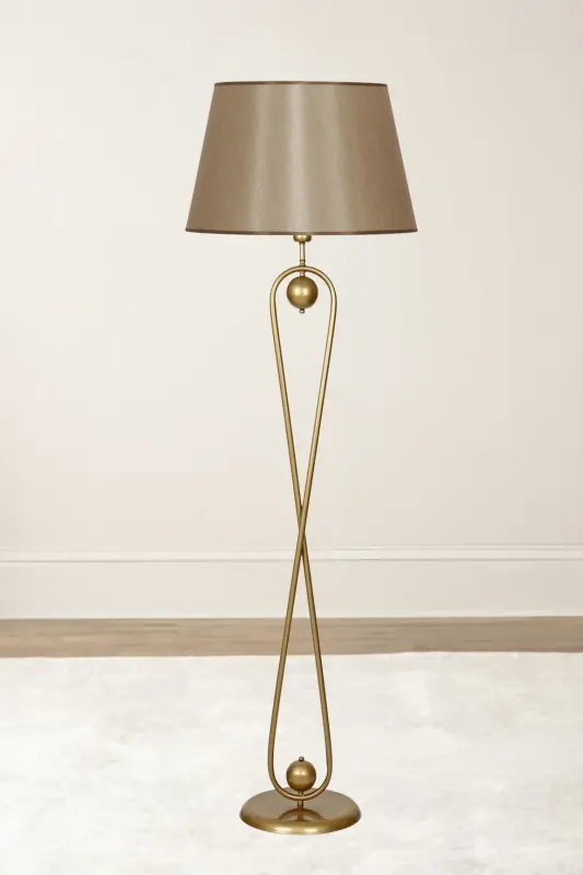 Forever Statik Eskitme Mat Gold Metal Lambader-Mataro - 2