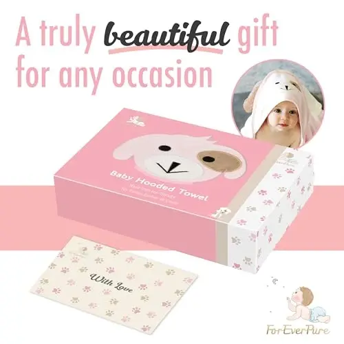 FOREVERPURE Baby Towels with Hood - Soft, Absorbent Viscose Made of Bamboo, Extra Large 35 x 35 Inches, for Newborns, Infants, Boys and Girls, Pink - 2