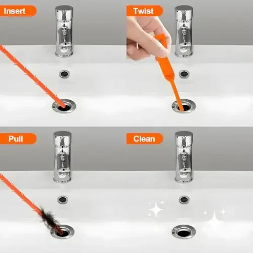 Forlivese 6 Pack 25 Inch Drain Snake,Drain Clog Remover,Hair Catcher Tool,Flexible Auger Cleaner for Shower, Kitchen Sink, Bathroom - 5