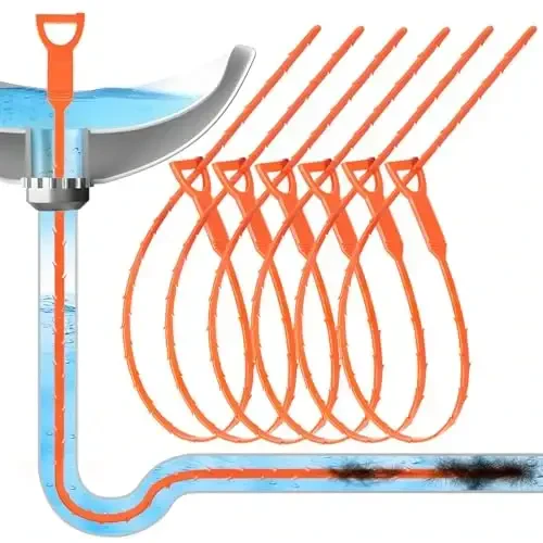 Forlivese 6 Pack 25 Inch Drain Snake,Drain Clog Remover,Hair Catcher Tool,Flexible Auger Cleaner for Shower, Kitchen Sink, Bathroom - FORLIVESE