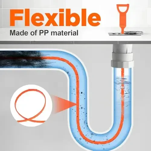 Forlivese 8 Pack 25 Inch Drain Snake,Drain Clog Remover,Hair Catcher Tool,Flexible Auger Cleaner for Shower,Kitchen Sink,Bathroom - 3
