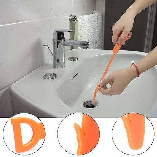 Forlivese Drain Snake, Drain Clog Remover, Hair snake Tool Drain Opener, sink snake for Sewer Kitchen Sink Bathroom Tub Toilet Clogged Drains Relief Cleaning Tool, 3 Pack 25 Inch - 2