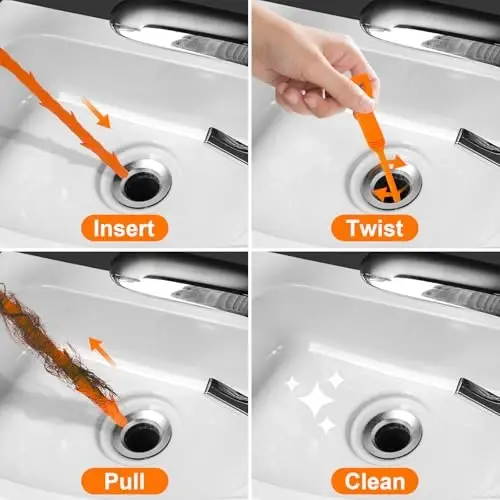 Forlivese Drain Snake, Drain Clog Remover, Hair snake Tool Drain Opener, sink snake for Sewer Kitchen Sink Bathroom Tub Toilet Clogged Drains Relief Cleaning Tool, 3 Pack 25 Inch - 3