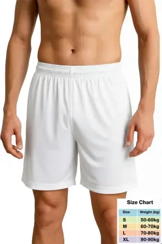 Forma shorti Futbol shorti Halısaha shorti Bogʻichli astarli sport shorti-Oq - 1