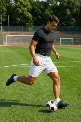 Forma shorti Futbol shorti Halısaha shorti Bogʻichli astarli sport shorti-Oq - 3