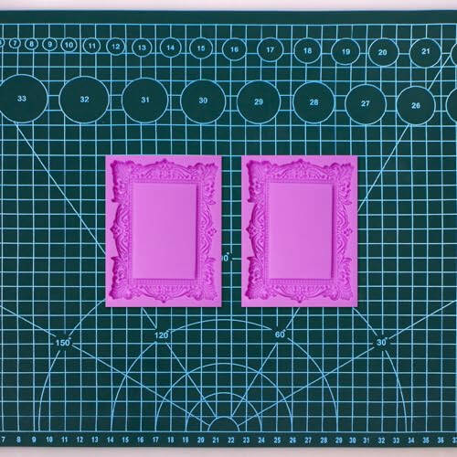 Формы для фондана в виде барочной фоторамки, 3D формы для шоколада в виде фоторамки, формы для украшения тортов в виде зеркальной рамки для конфет, сахарных изделий, мастики, печенья, эпоксидной смолы, глины, набор из 2 штук - 7