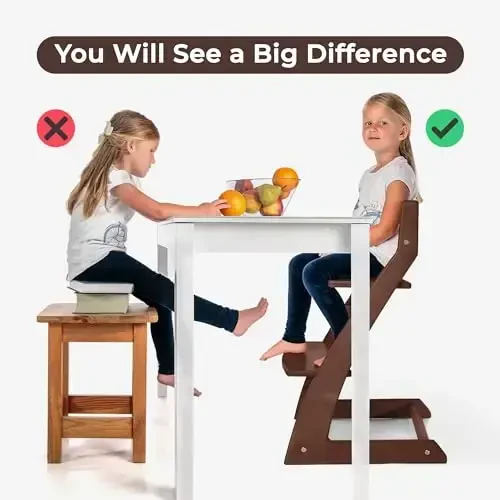 FORNEL Adjustable High Chair in Dark Walnut Finish | The Forever Chair That Grows from Toddler to Adult | Premium Solid Wood Construction - 5