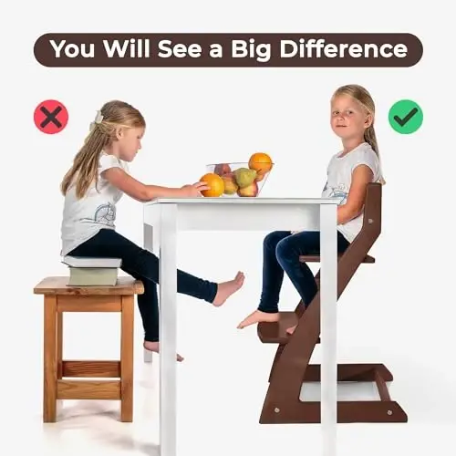 FORNEL Adjustable High Chair in Dark Walnut Finish | The Forever Chair That Grows from Toddler to Adult | Premium Solid Wood Construction - 5