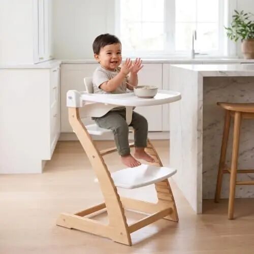 Fornel Baby Set for 6-36 Months Babies with Backrest, Tray and Tray Cover to Convert The Fornel Chair into a Comfortable High Chair Includes Gliders and Harness - 2