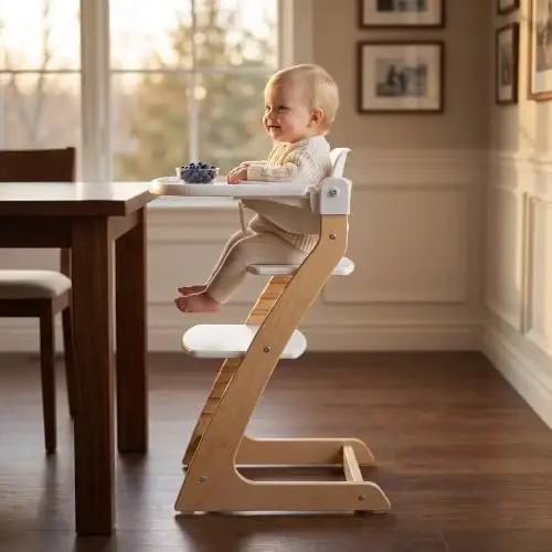 Fornel Baby Set for 6-36 Months Babies with Backrest, Tray and Tray Cover to Convert The Fornel Chair into a Comfortable High Chair Includes Gliders and Harness - 4