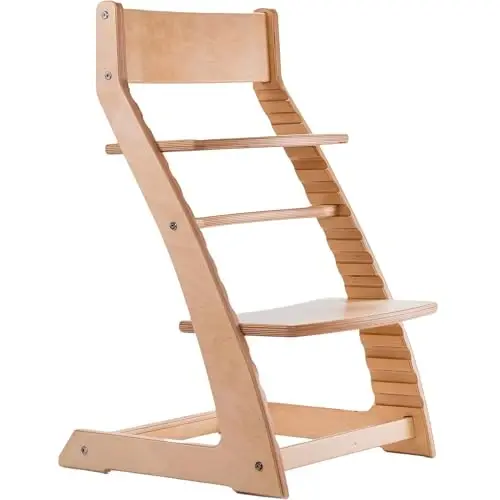 FORNEL Scandinavian Wooden High Chair | The Adjustable Grow-with-Me Chair, A Smart & Affordable Alternative to Stokke Tripp Trapp | Natural Wood Finish - 1
