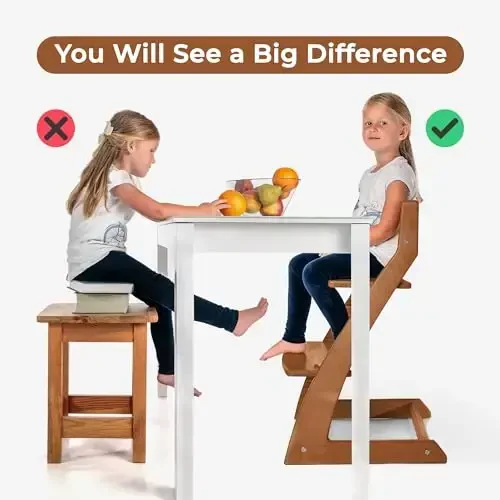 FORNEL Adjustable Wooden High Chair for Babies, Toddlers & Kids | The Grow-with-Me Chair from 6 Months to 200 lbs | Modern, Easy to Clean Dining Chair (Walnut) - 5