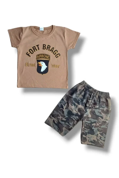 Fort Bragg Printed Milk Coffee Undershirt and Top Set - 1