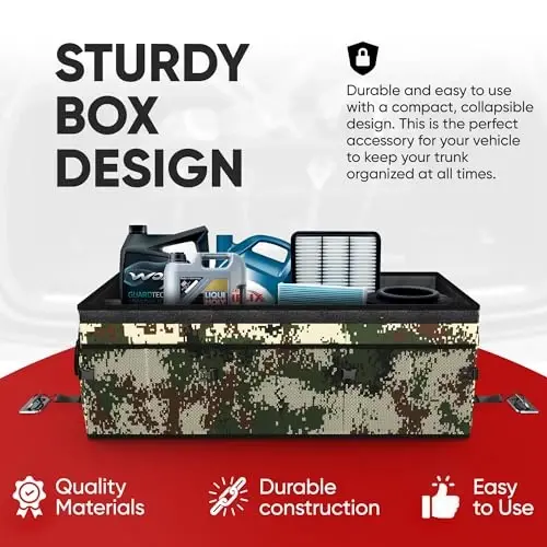 FORTEM Car Trunk Organizer with Cooler, Collapsible Multi Compartment SUV Organizer, Foldable Storage for Car Accessories for Women Men, 600D Oxford, Non Slip Bottom, Securing Straps Soft Cover (105L) - 6